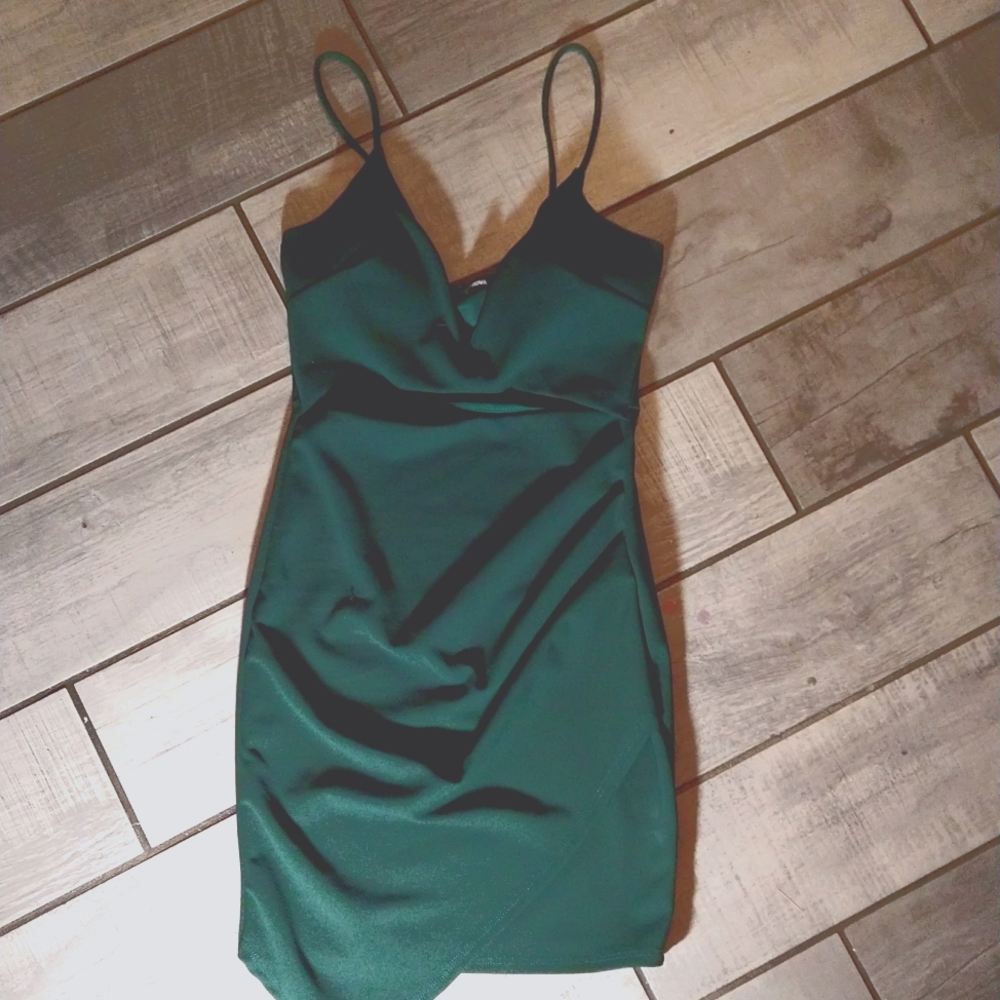 Hunter green spaghetti strap dress